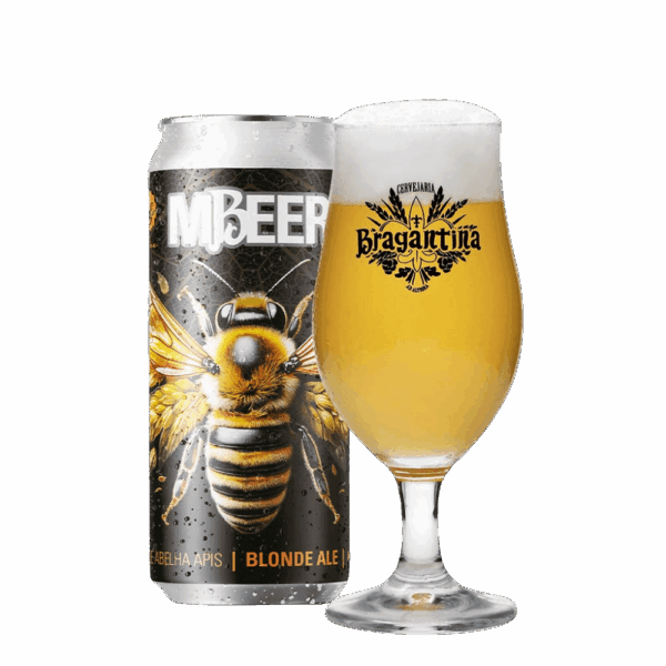 Mbeer Blonde Ale com Mel de Apis lata 473ml